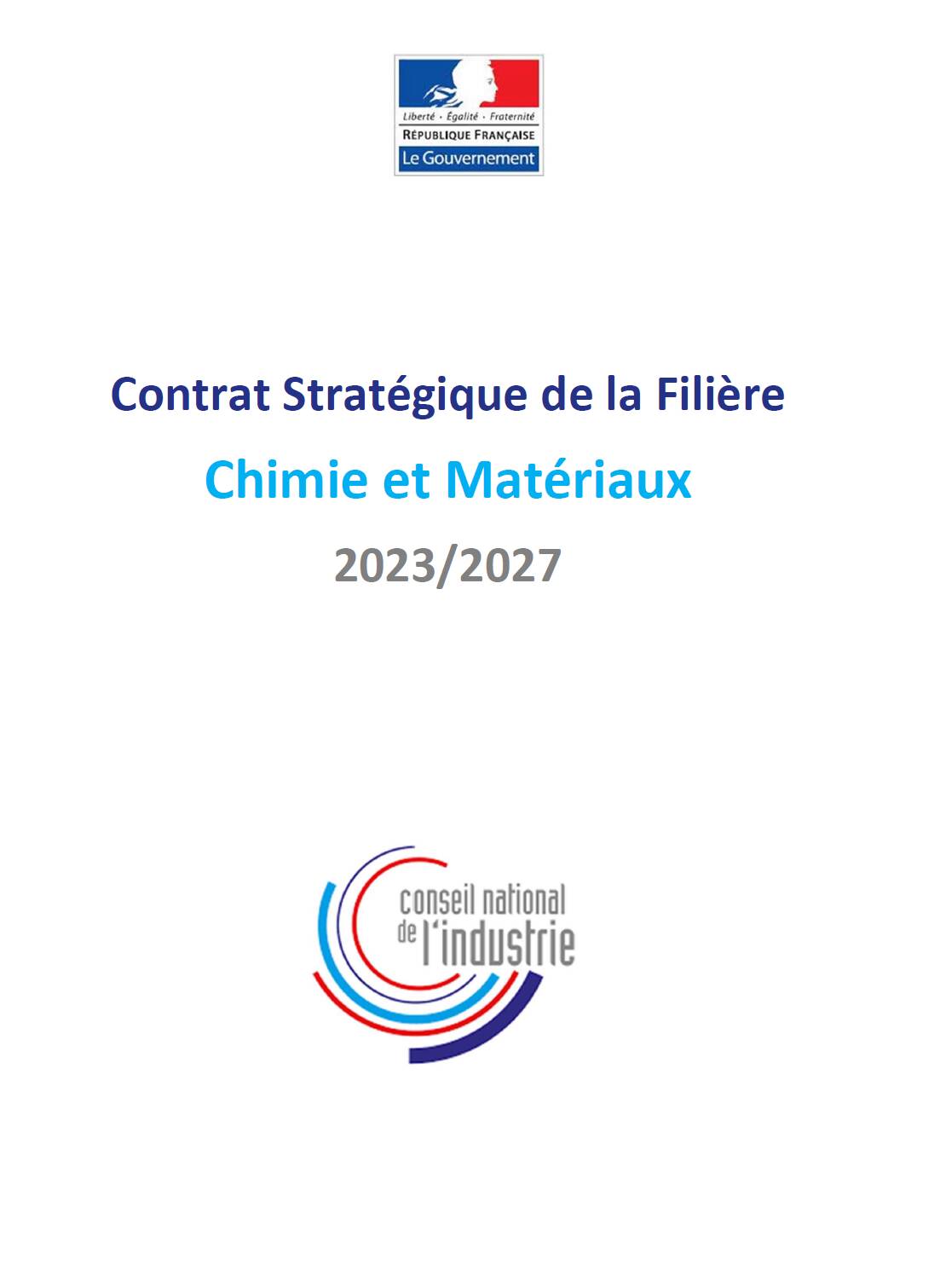 Contrat Stratégique de la Filière Chimie et Matériaux 2023/2027