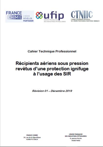 Récipients aériens sous pression revêtus d’une protection ignifuge à l’usage des SIR